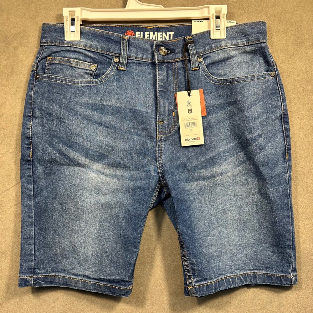 Element Denim Shorts Mens 34 Blue Baldwin Wash Slim Fit MEL606MM1 Excellent